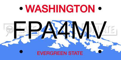 FPA4MV Washington License Plate