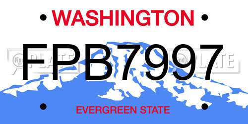 FPB7997 Washington License Plate