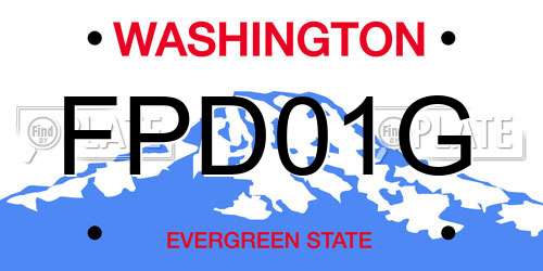 FPD01G Washington License Plate