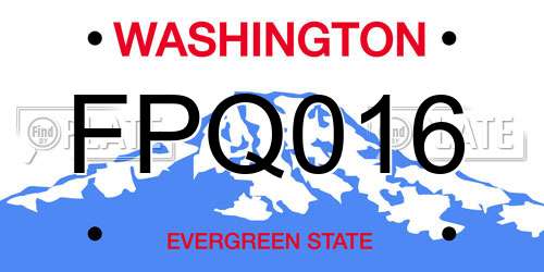 FPQ016 Washington License Plate