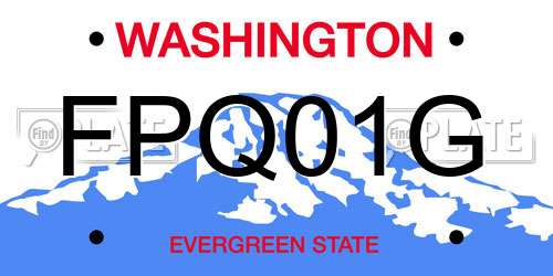 FPQ01G Washington License Plate