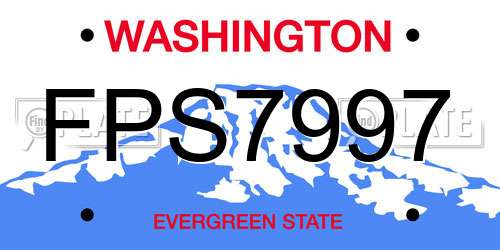 FPS7997 Washington License Plate