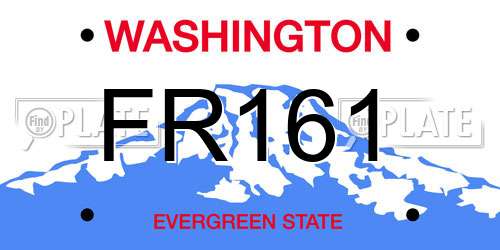 FR161 Washington License Plate