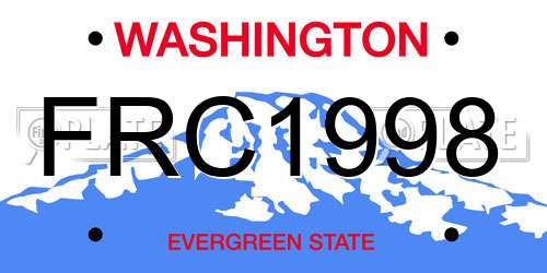 FRC1998 Washington License Plate