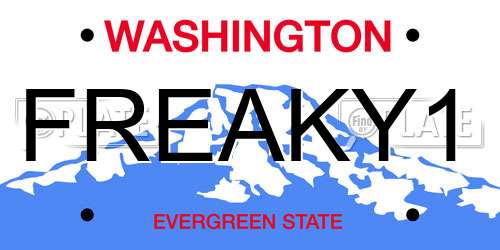 FREAKY1 Washington License Plate