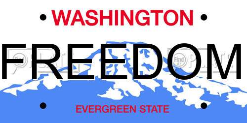 FREEDOM Washington License Plate