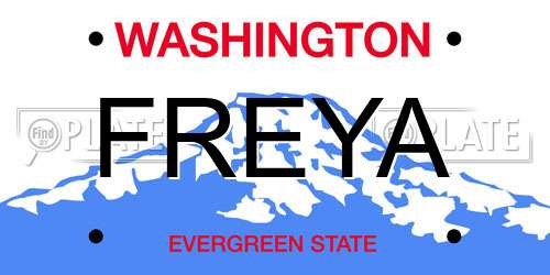 FREYA Washington License Plate