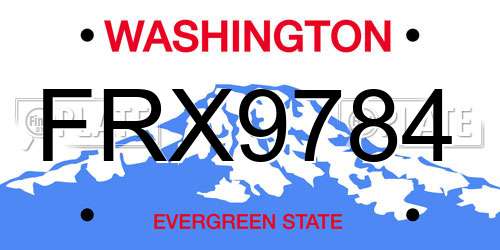 FRX9784 Washington License Plate