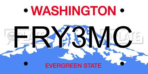 FRY3MC Washington License Plate