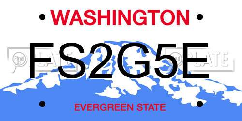 FS2G5E Washington License Plate