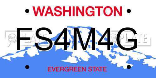 FS4M4G Washington License Plate