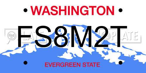 FS8M2T Washington License Plate