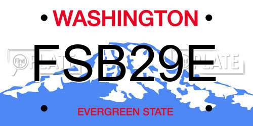 FSB29E Washington License Plate
