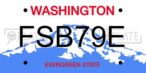 FSB79E Washington License Plate