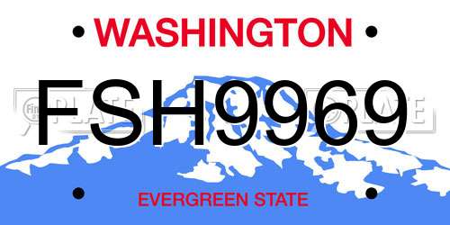 FSH9969 Washington License Plate