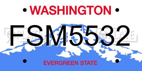 FSM5532 Washington License Plate