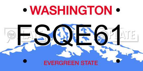 FSQE61 Washington License Plate