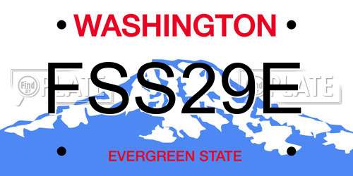 FSS29E Washington License Plate
