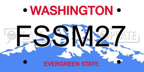 FSSM27 Washington License Plate