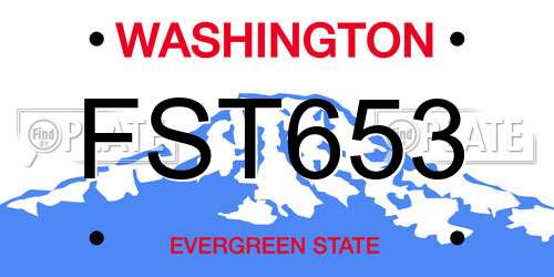 FST653 Washington License Plate