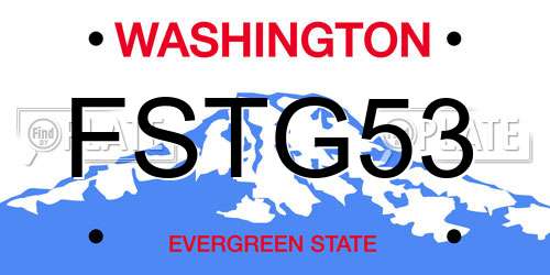 FSTG53 Washington License Plate