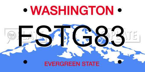 FSTG83 Washington License Plate