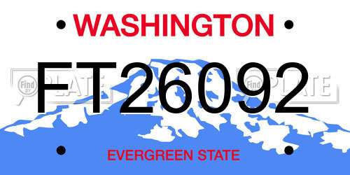 FT26092 Washington License Plate