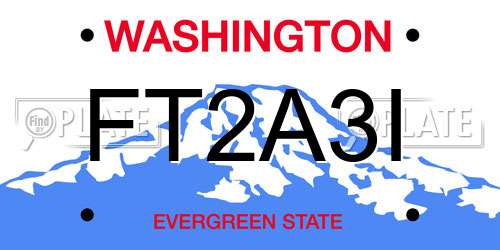 FT2A3I Washington License Plate