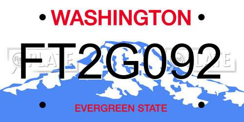 FT2G092 Washington License Plate