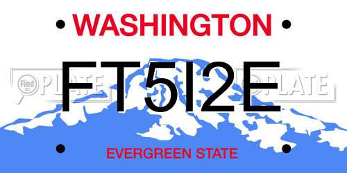 FT5I2E Washington License Plate