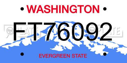 FT76092 Washington License Plate