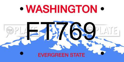 FT769 Washington License Plate