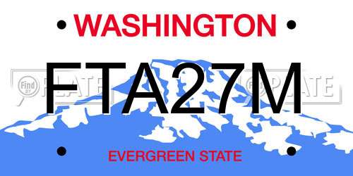 FTA27M Washington License Plate