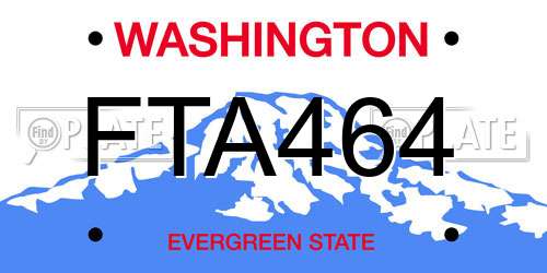 FTA464 Washington License Plate