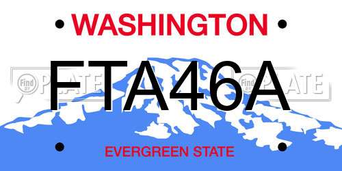 FTA46A Washington License Plate