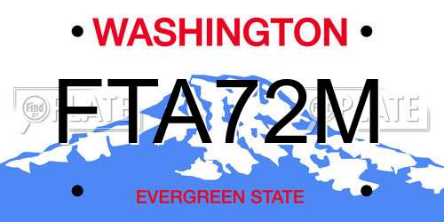 FTA72M Washington License Plate