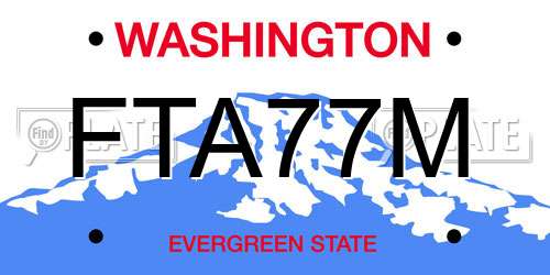 FTA77M Washington License Plate