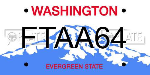FTAA64 Washington License Plate