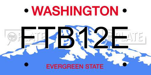 FTB12E Washington License Plate