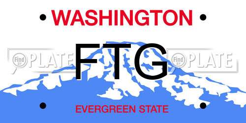 FTG Washington License Plate