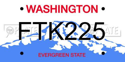 FTK225 Washington License Plate
