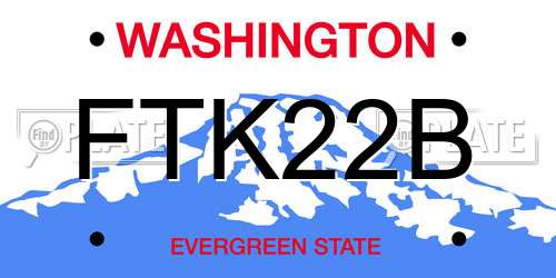 FTK22B Washington License Plate