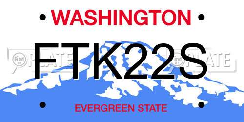 FTK22S Washington License Plate