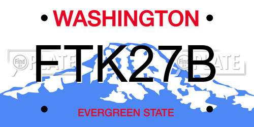 FTK27B Washington License Plate