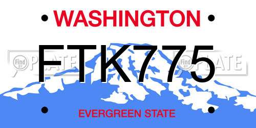 FTK775 Washington License Plate