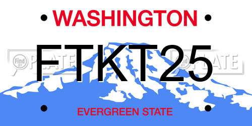 FTKT25 Washington License Plate