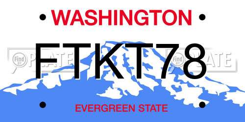 FTKT78 Washington License Plate