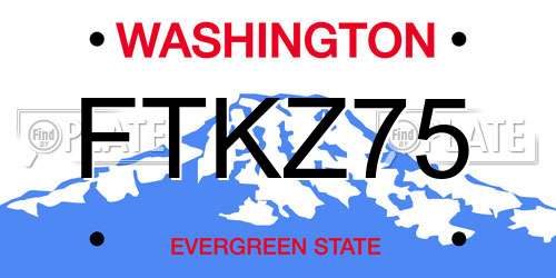 FTKZ75 Washington License Plate
