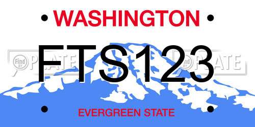 FTS123 Washington License Plate