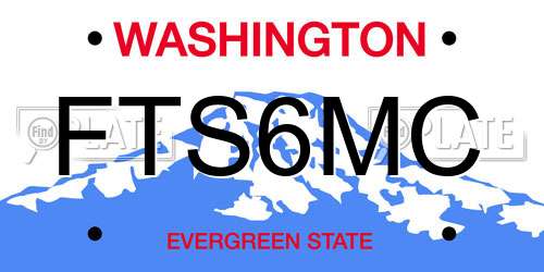 FTS6MC Washington License Plate